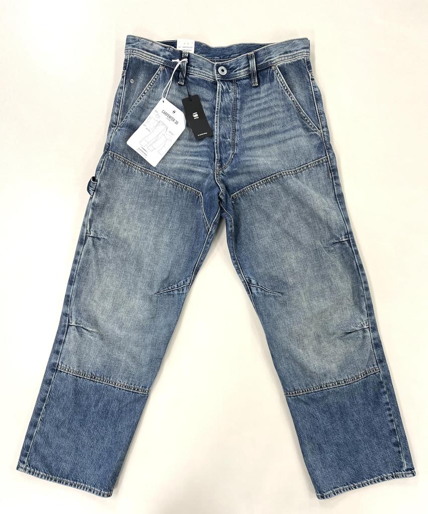 G-Star RAW Джинсы Мужские Джинсовые Брюки Свободный Крой синий Рабочие 3D Свободный D23695-D536-G325-W26/L30