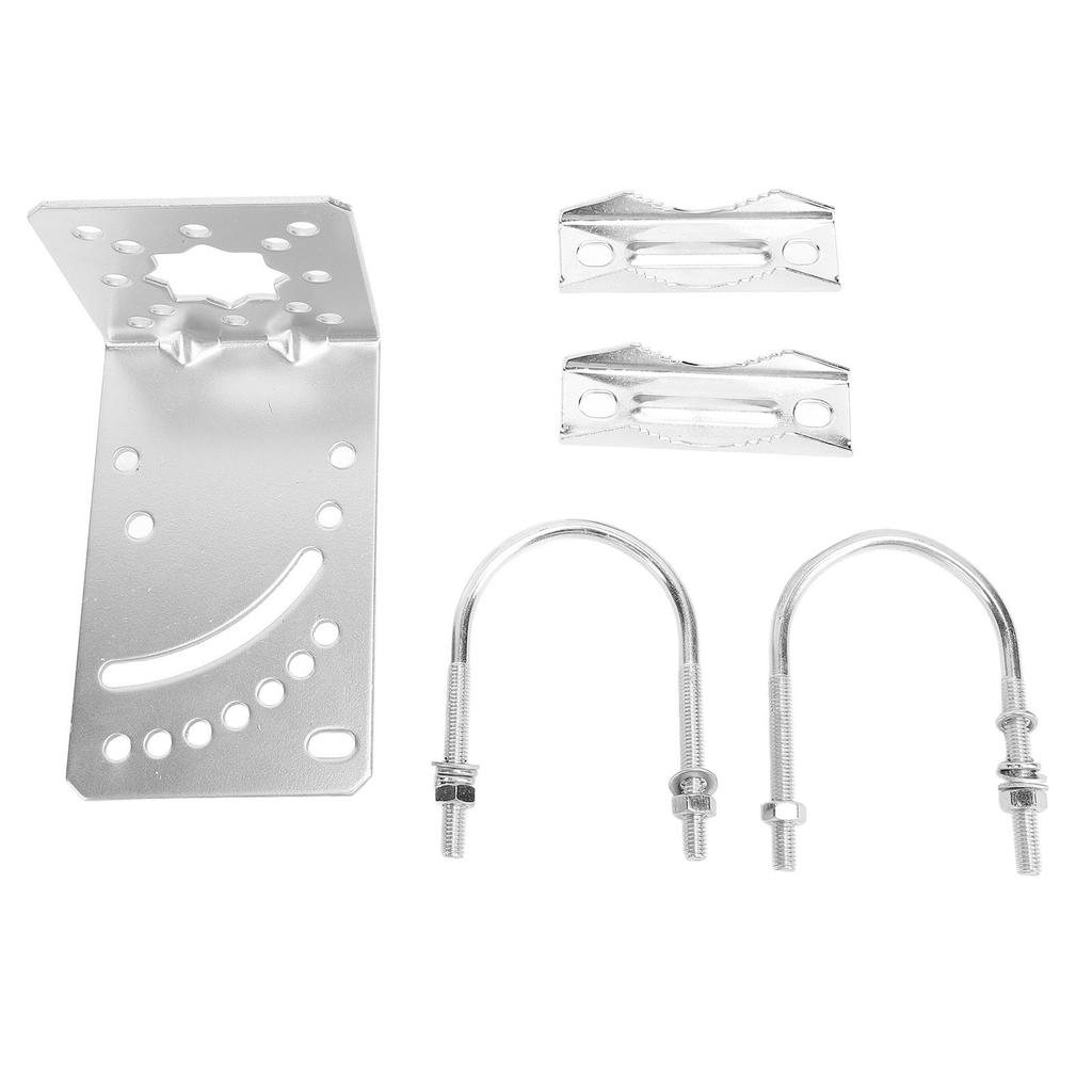 Antenna Mast Clamp with U Bolts Silver Angle Adjustable Galvanized Stainless Steel Antenna Pole Clam