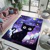 Multiple sizes Black cat starry sky Print Carpet Rug for Living Room Bedroom Sofa Doormat Home Decor Non-slip Floor Mat