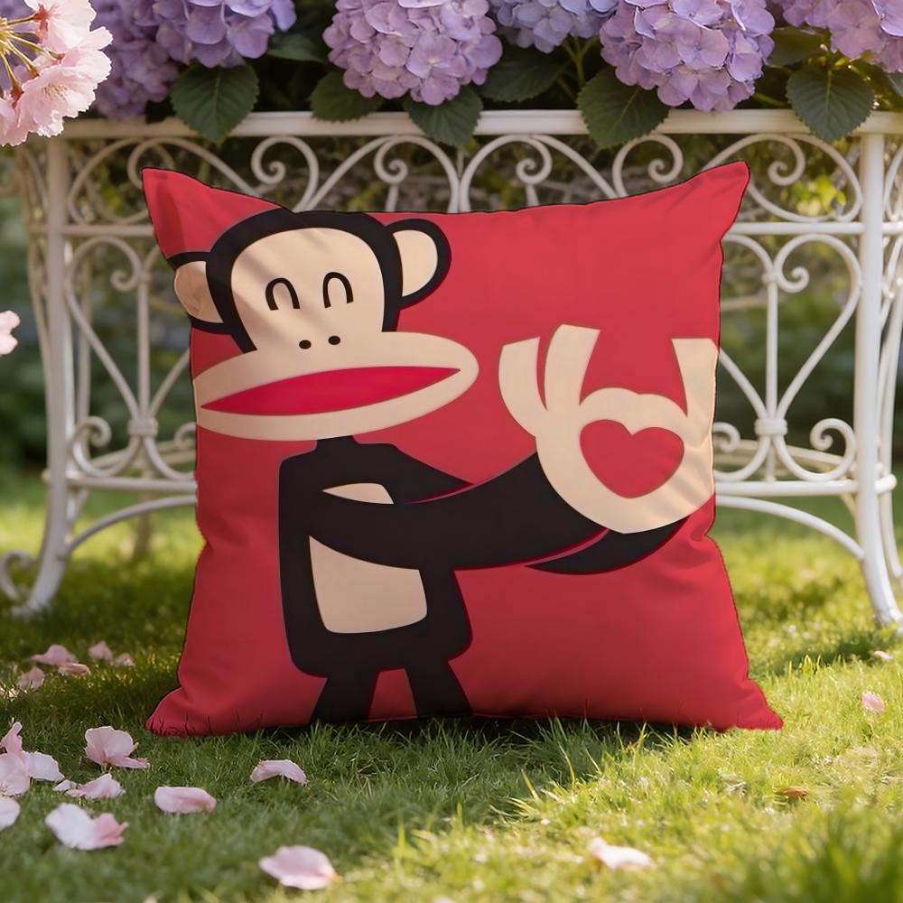 Мультяшная наволочка с обезьянкой P-Paul Frank, двойного назначения для дома и автомобиля: Двусторонняя конструкция для максимального комфорта