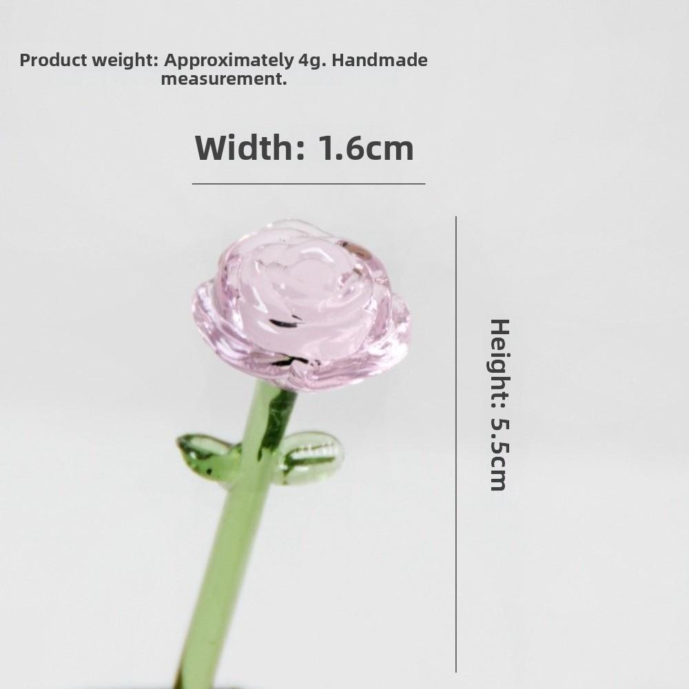 Colored Glaze Glass Flower Bouquet Simulation Floral Hand-blown Glass Flower  Home Room Decoration