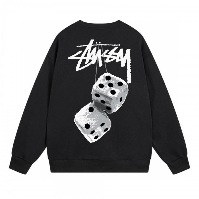 Classic Print Hoodie Mens Loose Fit Crewneck Cotton Sweatshirt Casual Wear