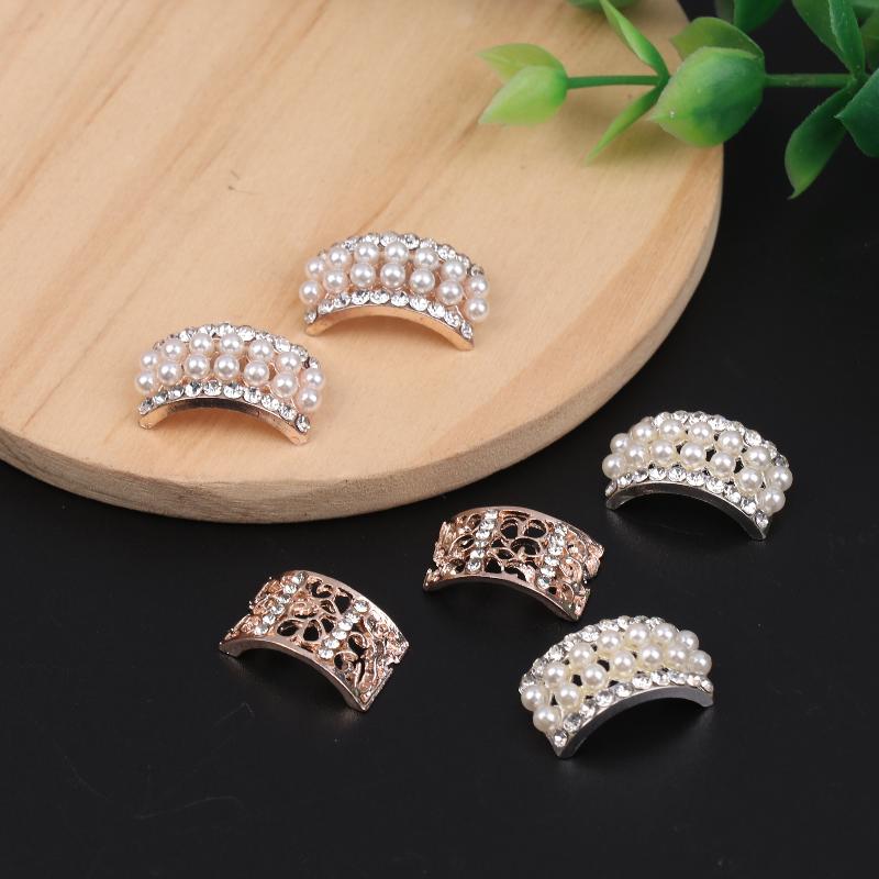 New Sale 10Pcs Fashion Craft Pearl Crystal Rhinestone Buttons For Diy Flower Round Cluster Button Wedding Embellishment Jewelry