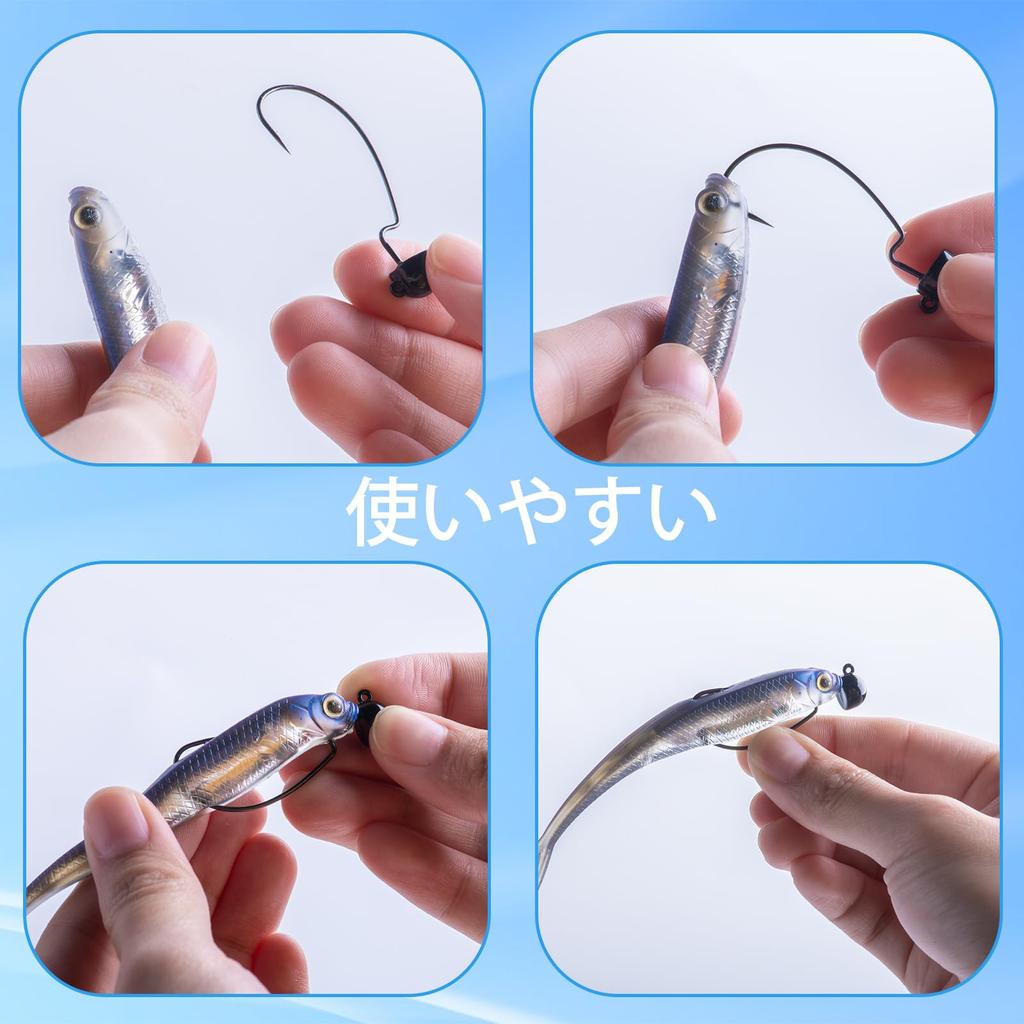 Goture Jig Hook Jig Head Hook Set Tungsten Set of 5 Offset Hook Worm Hook Fishing Hook Sea Fishing Boat Fishing Bass Fishing Presnowwater Fishing Mountain