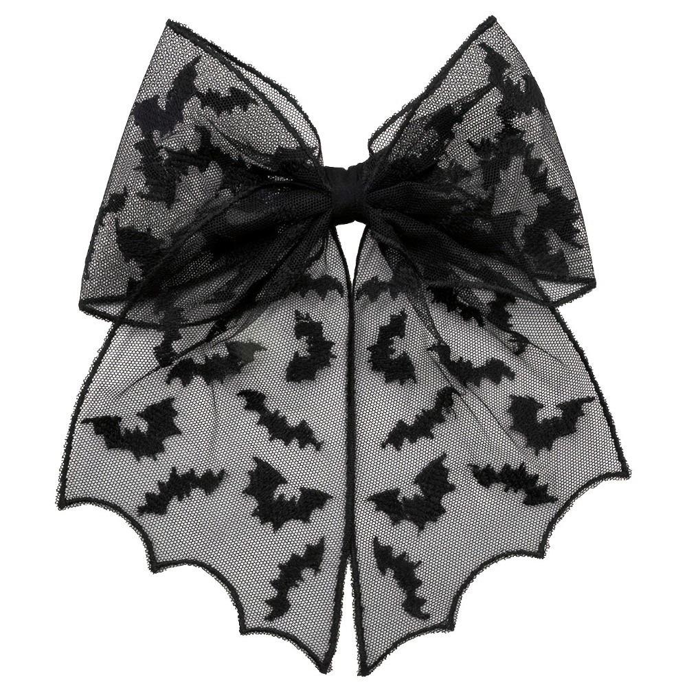 Lace Spider Web Hair Clip Spring Clip Halloween Hairpin Creative Bat Head Veil Hair Accessories