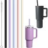 12.2” Silicone Straws Reble for Stanley/Simple Modern/Meoky 30 oz 40 oz Tumbler, 5 Pack Reble Long Rubber Drinking Straw for 64 oz Water Bottle,