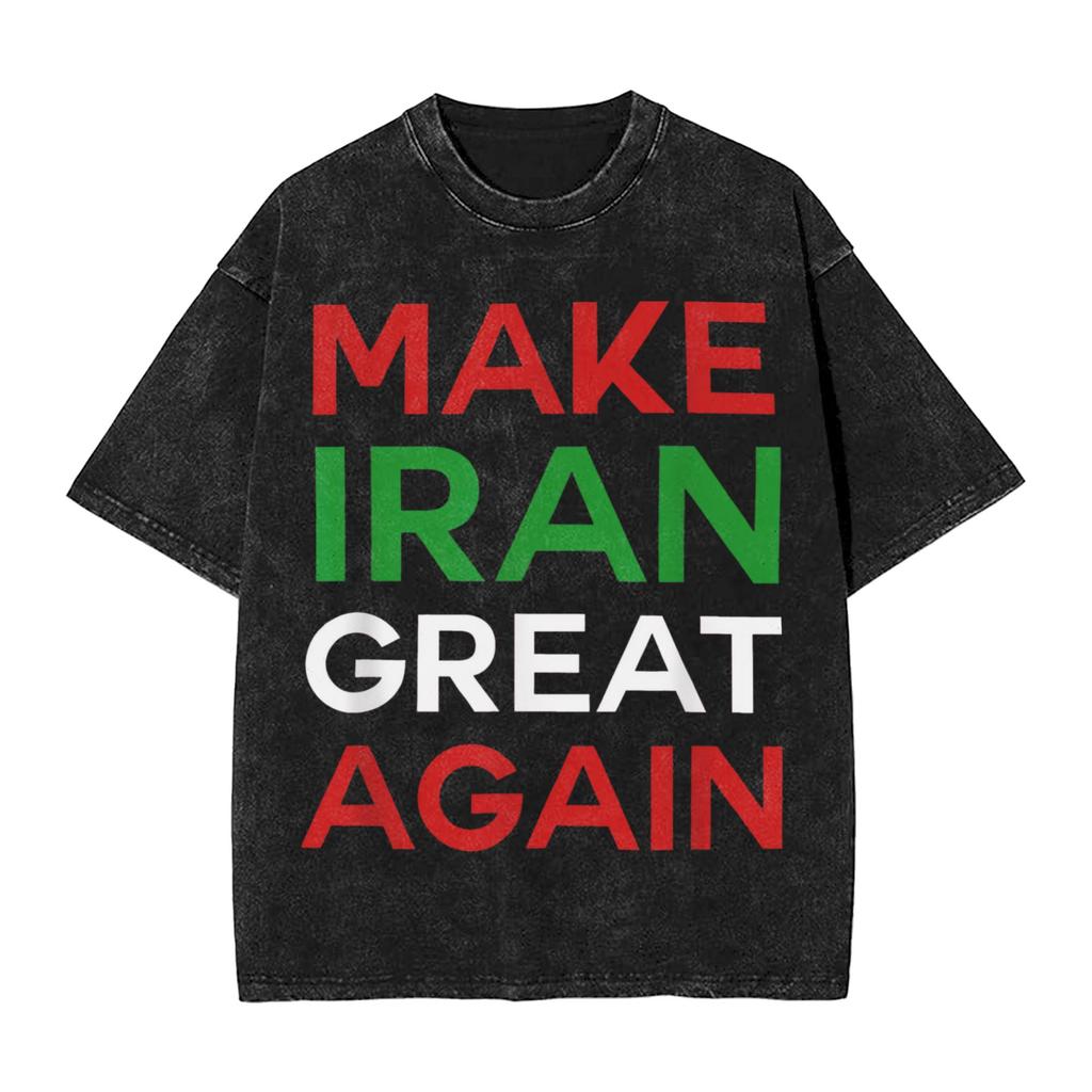Casual SSeyyed Ali KKhamenei TShirt for Men Round Collar Cotton Washed T Shirt Short Sleeve Tee Shirt Printed Clothing
