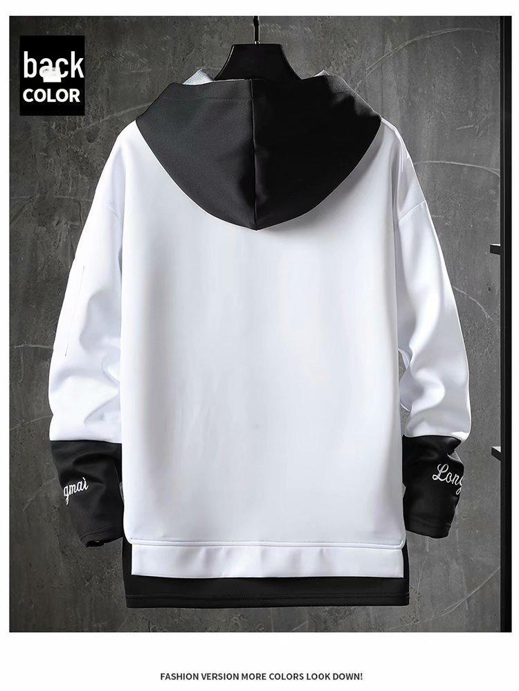 Мужская однотонная толстовка с капюшоном — уличная мода, длинный рукав, молодежный корейский стиль для весны, осени, зимы