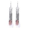 Fashion Feather Chain Tassel Long Earrings For Women Boho Beads Handmade Enamel Jewelry Vintage Bohemian Earrings Pendientes