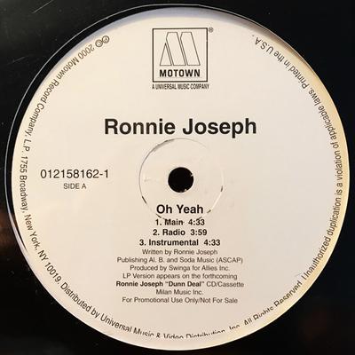 12-дюймовая пластинка RONNIE JOSEPH - Oh Yeah 0121581621 Motown 2000 US Соул/Фанк