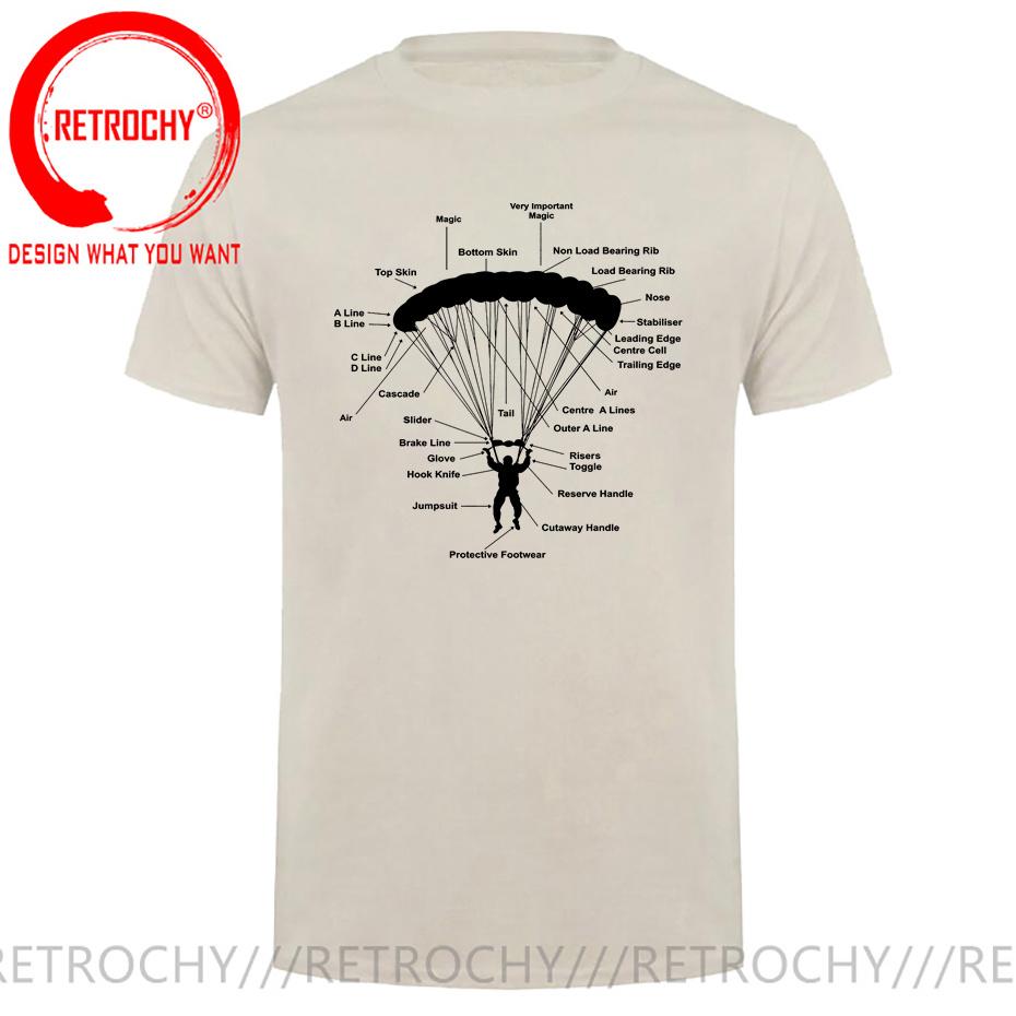 Retro Unisex T Shirt Unisex Funny Parachute Anatomy Magic Skydiving Skydiver TShirt Vintage Paragliding Parachu Paraglider Tee Shirt