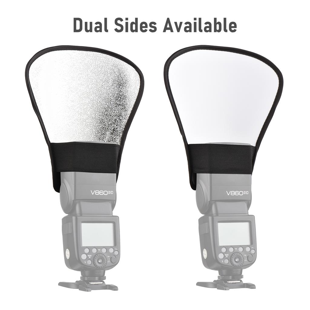 Портативный универсальный отражатель вспышки для камеры, рассеиватель Speedlite, серебристый и белый цвета