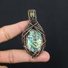 Abalone Shell 999 Copper Wire Wrapped Pendant, Handmade Gemstone Pendant Jewelry, Gifts For Wife Brand New Pendant