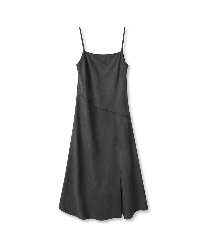 Urban Dress Diagonal Line Sleeveless Dress Black