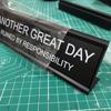 Creative Black Office Decor Sign Lightweight Table Decoration Desk Sign Aluminium Alloy Seat Cards Coworker Gift