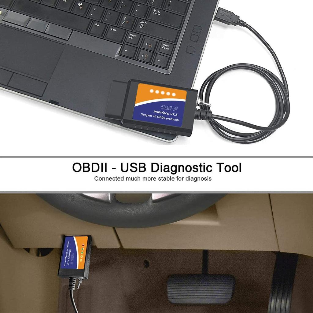 OBDII USB V1.5 Сканер OBD2 Адаптер Диагностический Кабель для Мульти-Брендов CAN-Bus для Windows Автомобильный Сканер Неисправностей OBDII