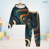 Kids Boys Girls Galaxy Smoke Printed Hooded Long Sleeve Sweatshirt Cuffed Pants Two Piece Set