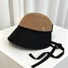 Popular sunscreen hat women's summer eaves straw braided splicing sun hat UV protection versatile fashion bucket hat