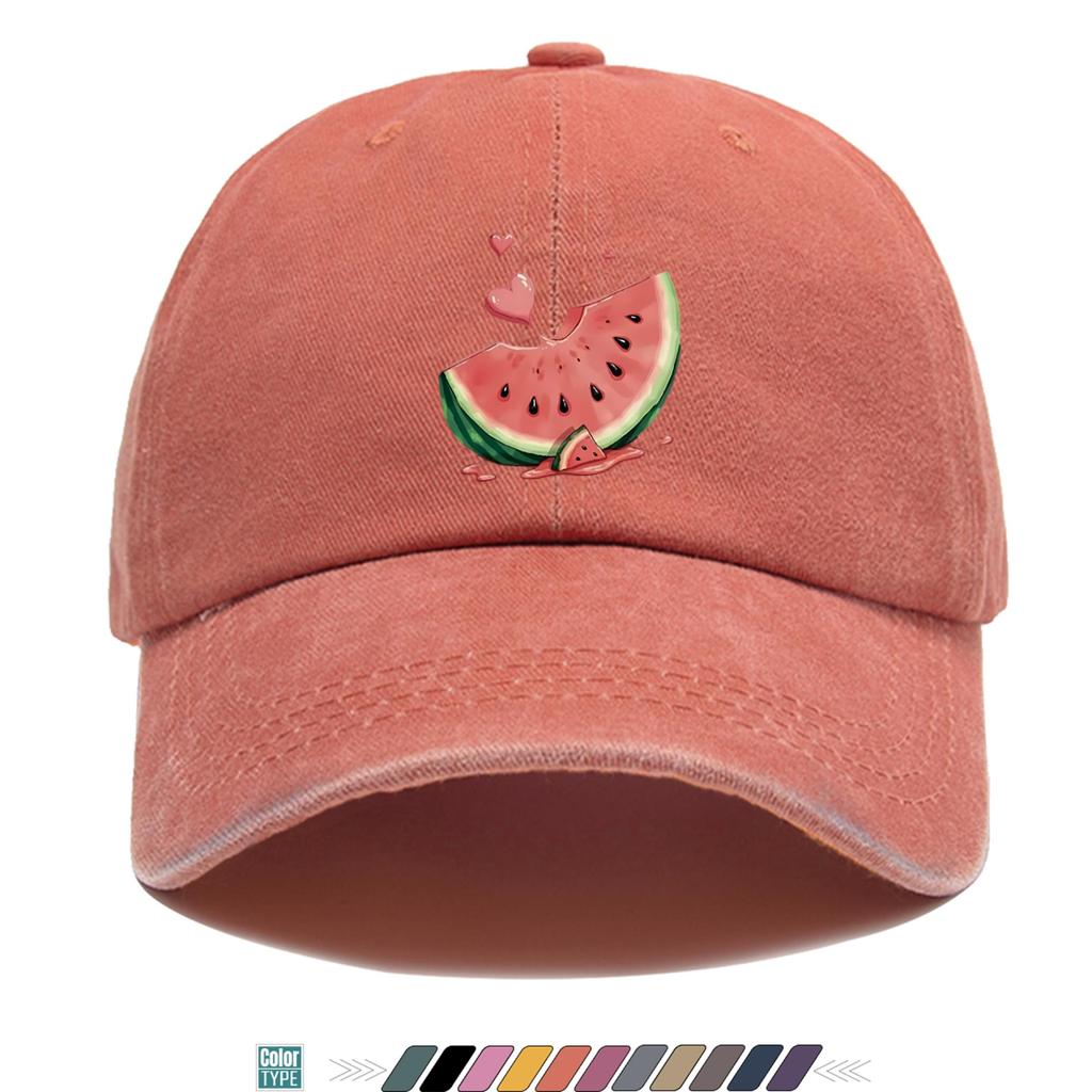 pc Fresh Watermelon Print Baseball Cap Trucker Hat Comfortable And Breathable Fashionable And Aesthetic Cartoon Game Black