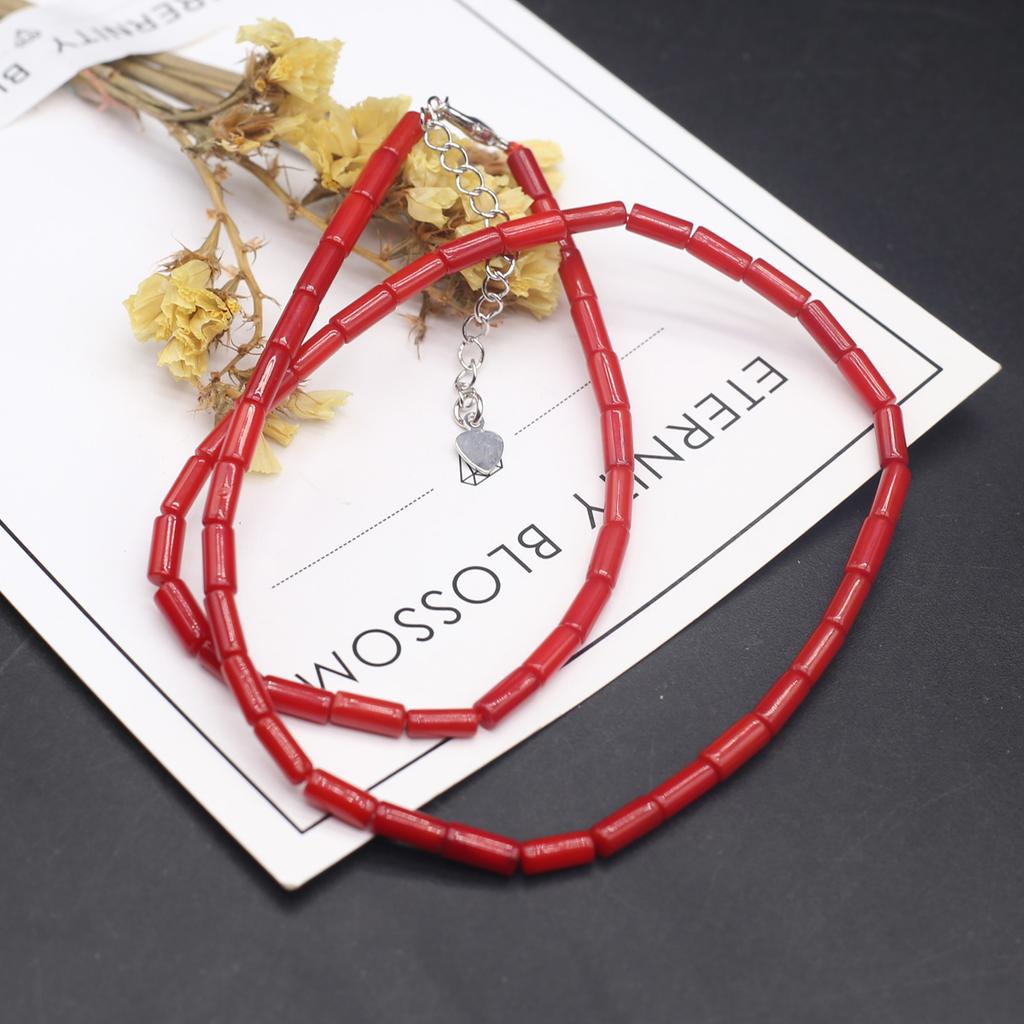 Синтетические бусины из красного коралла, 1 нить, 3 × 5 мм, цилиндрические свободные бусины-разделители для изготовления ювелирных изделий, ожерелья, браслета, аксессуары, длина 38 см