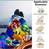 1pc Mario Galaxy Adventure Cozy Print Blanket Lightweight Warm Flannel Throw Blanket For Sofa, Bed, Living Room