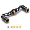 HEIGHTEN 95mm Reel Handle for Shimano, Daiwa, and Abu Spider Series Baitcasting Reels (95mm, Black Handle & Black/Gold Knob) (217)