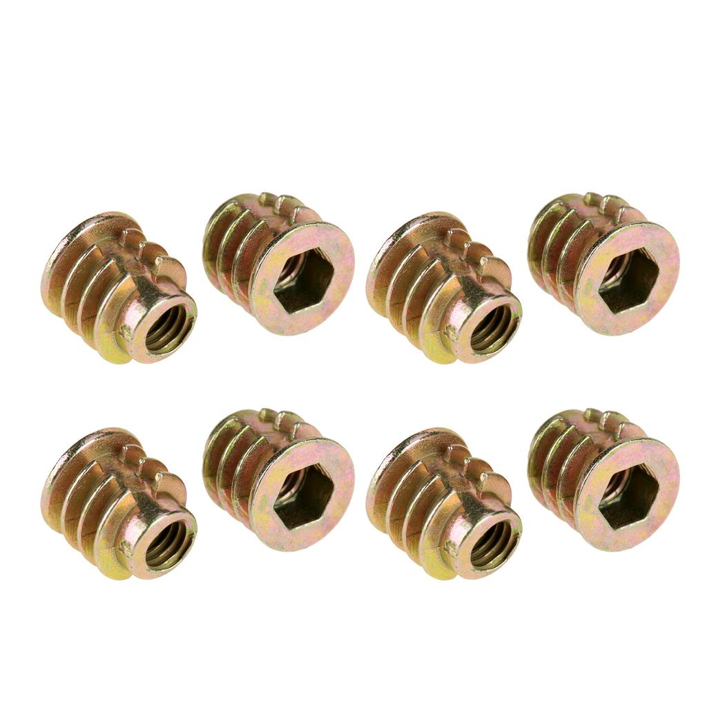 Hex Drive Furniture Nut, Threaded Insert Nuts, Hex Socket Screw in Nuts 50Pcs M48mm Zinc Alloy Insert Nuts Hex Drive Head Furniture, Nut Inserts