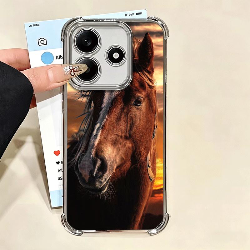 Ферганская лошадь Животное Покрытие Чехол для телефона Для Xiaomi Redmi Note 14 15 Pro Plus 13 12 11 11S 11T 10 9S 9 5G Противоударный Подушка безопасности Чехол