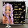 African American Woman Shower Curtain Sexy Black Girl Lady Inspirational Queen Abstract Boho Waterproof Bathroom Shower Curtain