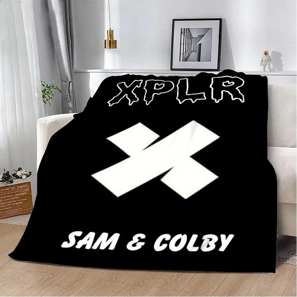 Плед с принтом Sam and Colby XPLR Пледы для пикника Теплый плед Мягкий и удобный плед Для дома Путешествий Подарок на день рождения