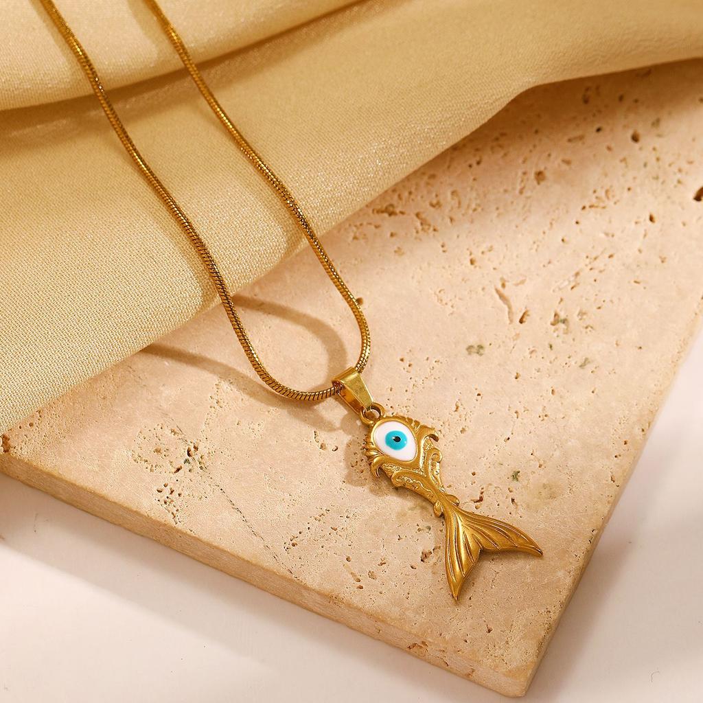 Amazon Beauty Самая продаваемая подвеска в виде маленькой рыбки из нержавеющей стали, ожерелье, личность, мода, высокое качество, простая цепочка на ключицу с рыбкой