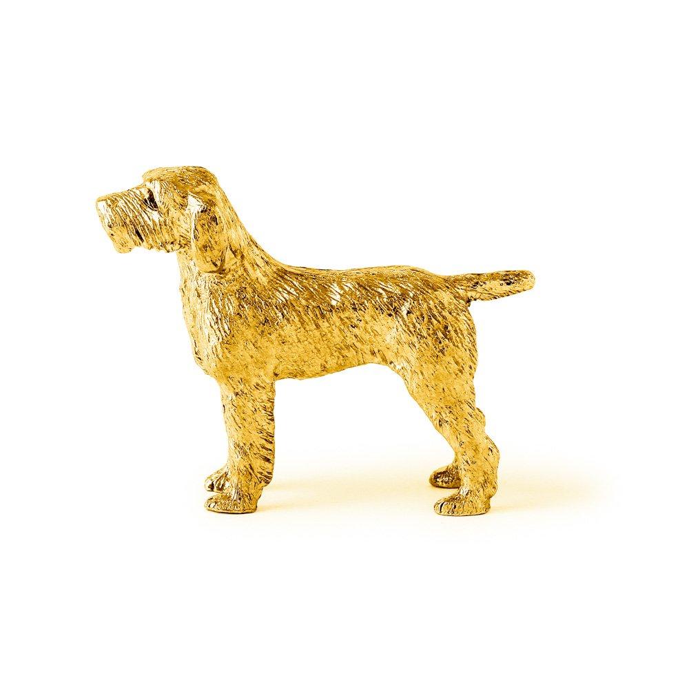 Коллекция художественных фигурок собак Spinone Italiano, позолоченных в 22 карата, сделано в Англии