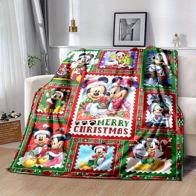 1pc. Christmas Mickey Mouse Cartoon Blanket, Festive Home Decor for All Seasons, Perfect Gift,Soft Flannel Throw Blanket, Living Room, Trave
