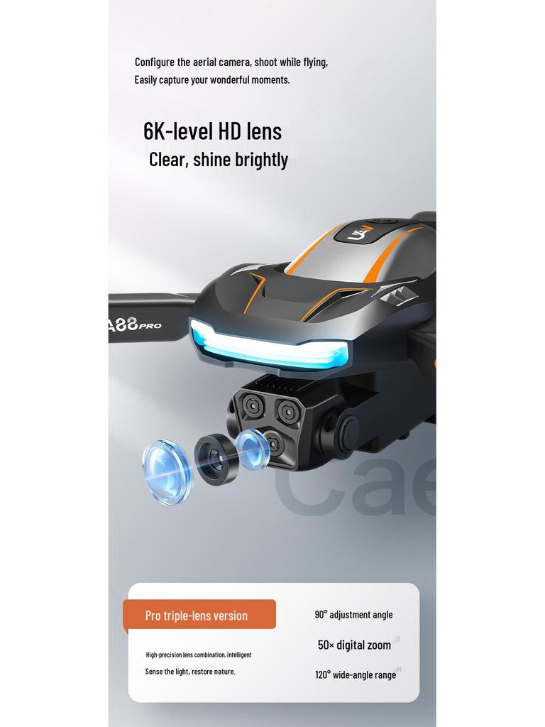 A88 Drone: 8K HD Aerial Photography, Optical Flow, Triple-Camera, Remote-Controlled Aircraft Toy