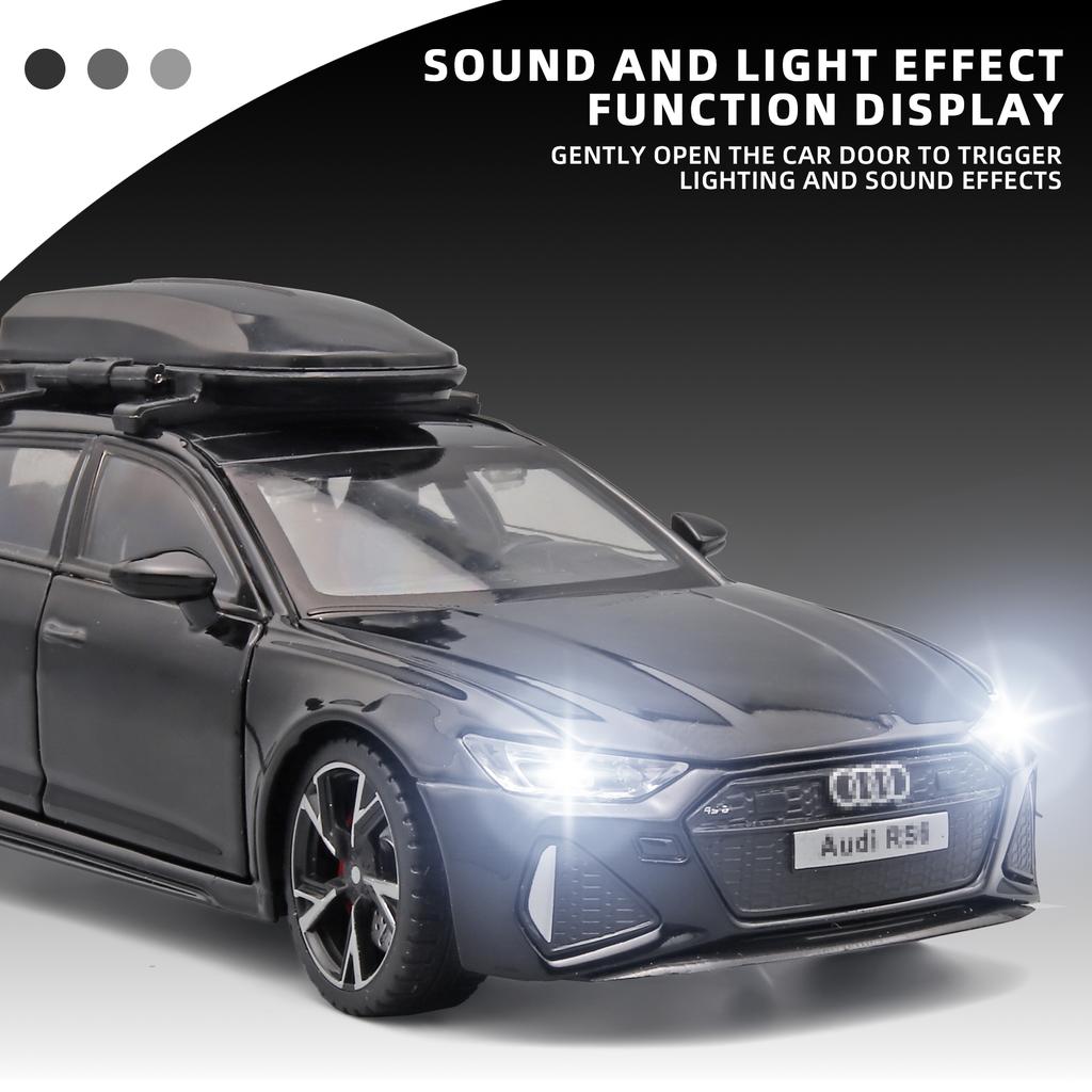 Игрушечная модель автомобиля RS6 в масштабе 1/32 со звуком и светом, открывающиеся двери, литая модель автомобиля из сплава, коллекционная игрушка для мальчика, взрослого, праздничный подарок