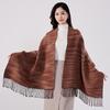 HAOMAN TEXTIELS Cashmere Blend Double-Sided Scarf Shawl