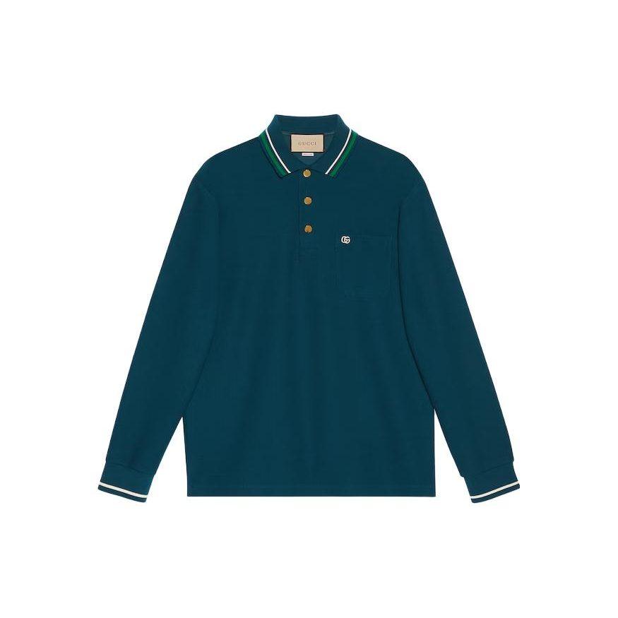 GUCCI Polo Shirt Men's Dark Blue 752608-XJFTM-4330