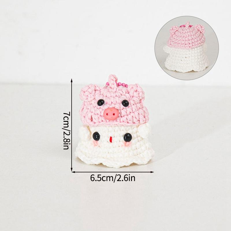 Crochet Doll Finished Crochet Animals Fruit Ornament Cartoon Hand Woven Octopus Frog Ornament Cute Room Decor Desk Decorations