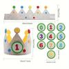 Felt Birthday Crown Durable Interchangeable Numbers Crown Adjustable Size Children Day Gift For Girls Boys Birthday Party Decor