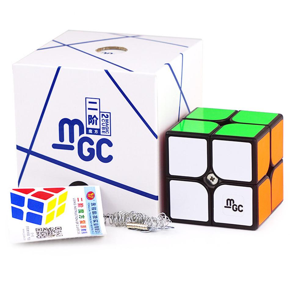 Yj Mgc 2x2 Магнитный кубик Рубика Черный Или Без наклеек Yongjun Mgc 2x2x2 Скоростной кубик Для тренировки мозга Игрушки Для детей Дети