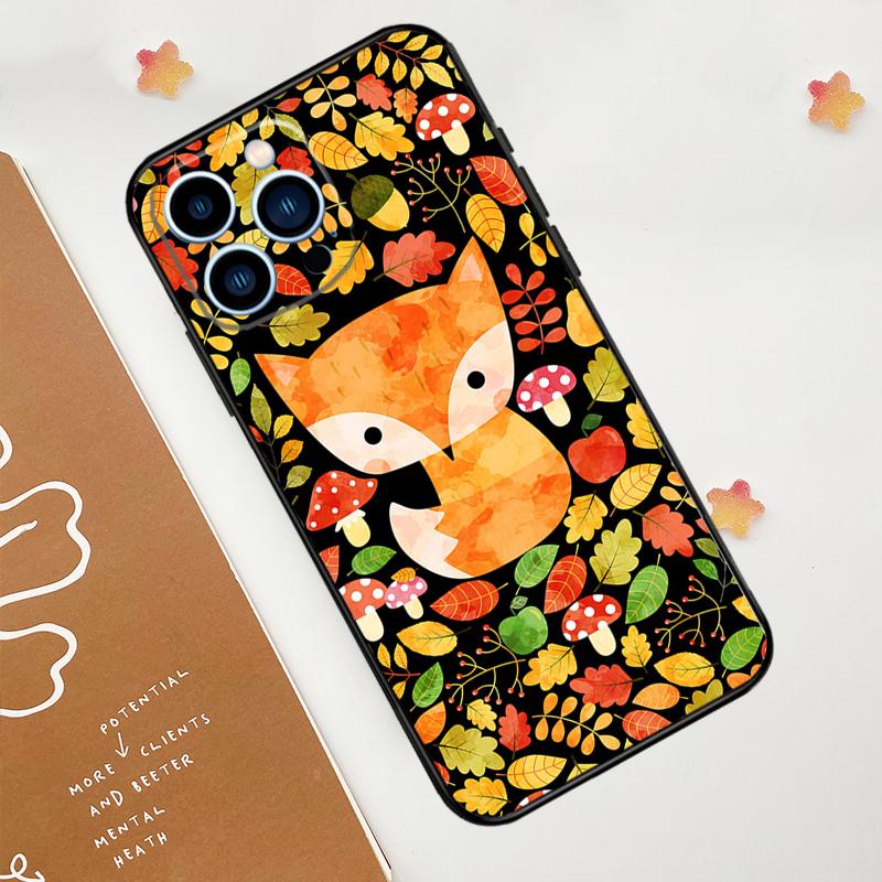 Осенние Листья Падающий Лис Чехол для Телефона Для iPhone 17 Pro Max 11 14 15 16 Pro Max 12 13 mini 16 Plus 16e 17 Air Funda