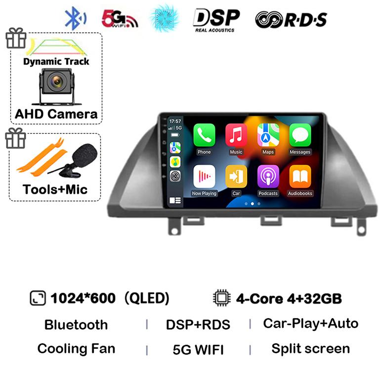Android 14 Автомобильный Carplay для Honda Odyssey 2005 - 2010 Экран Автомагнитола Стерео GPS Навигация Мультимедийный Видеоплеер WIFI 4G DSP