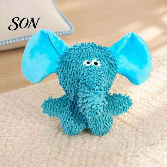 Pet Plush Toys Cute Monsters Squeaky Toy, Dog Molar Elephant Toy Interactive Self Play Anxiety Relief for Dogs Cats Teeth