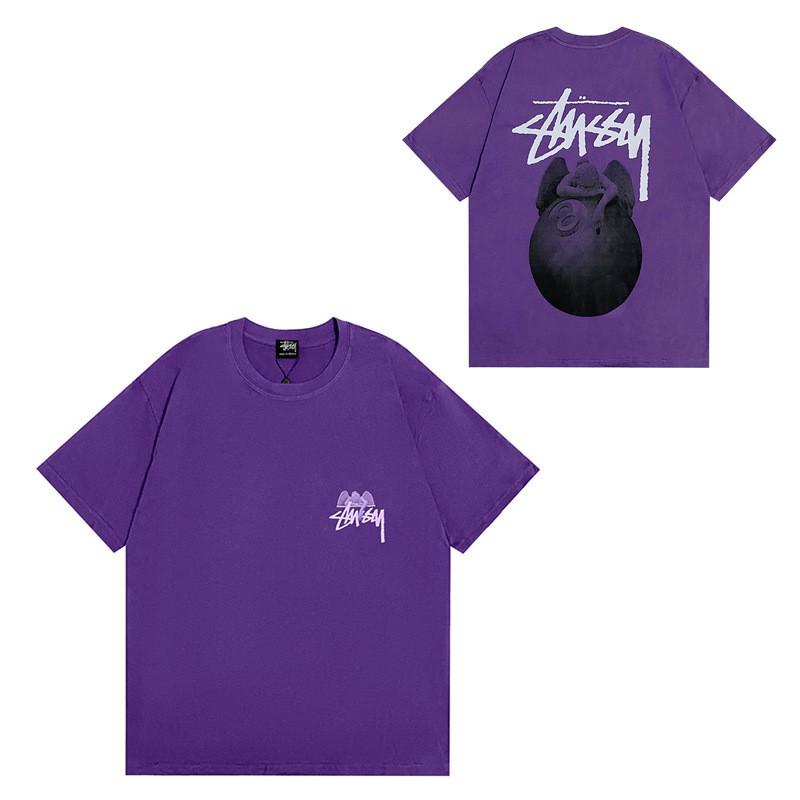 Mens Casual Short Sleeve Cotton T-Shirt With Letter Print Loose Fit Streetwear Style