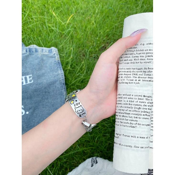 New High quality cute cat metal Strap For Apple Watch band women 40mm 41mm 38mm 42mm 44mm 45mm 46mm starp