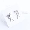 Earrings Rhinestone Bownot Zircon Bow Earrings Korean Style Rhinestone Bow Ear Studs Women Earrings