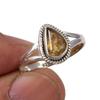 Natural Citrine Gemstone Handmade 925 Sterling Silver Jewelry Ring Size 7 Q0S91