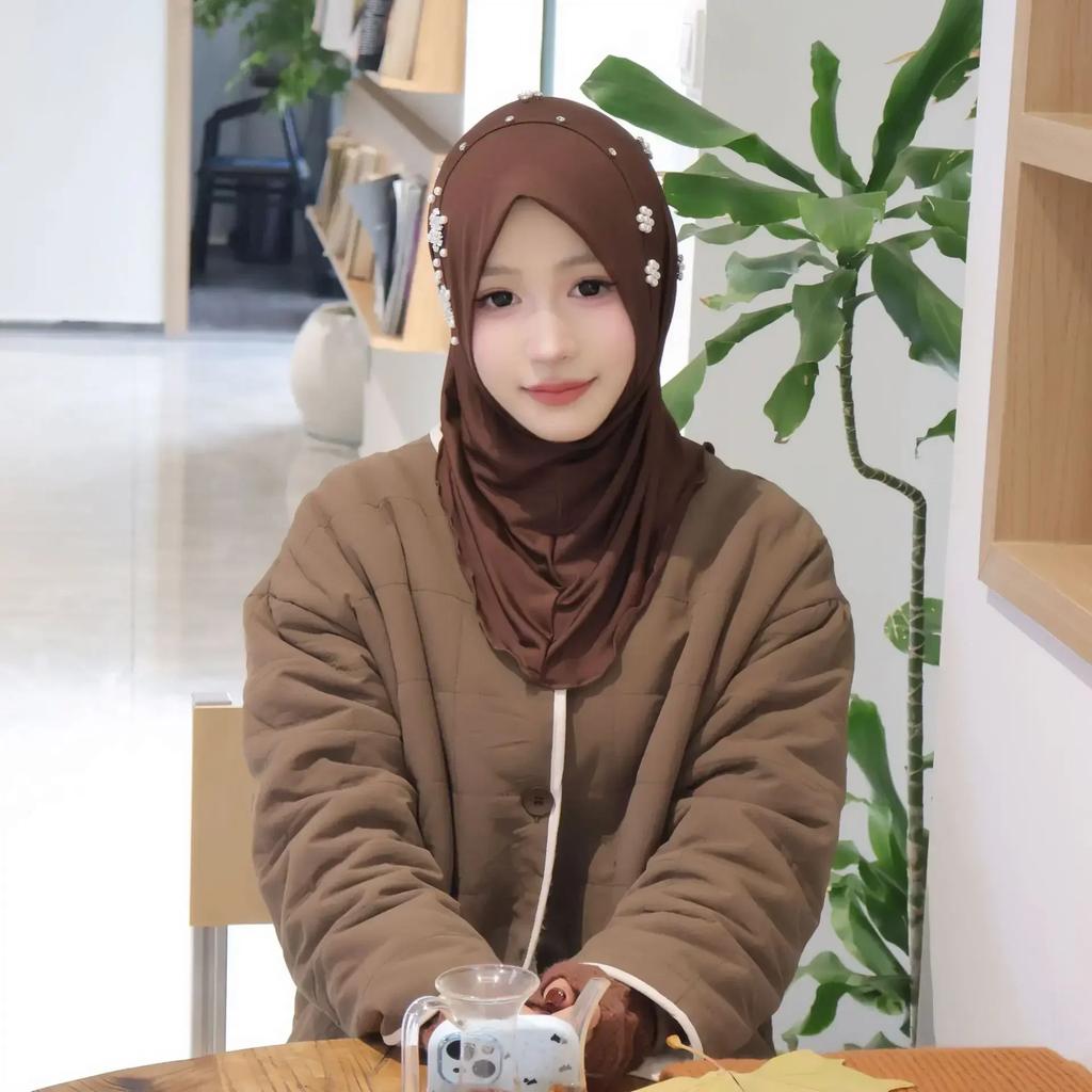 Рамадан мгновенный хиджаб женский мусульманский шарф цепочка платок обертывания эластичный головной убор шея шали Амира исламская молитва хиджабы тюрбан