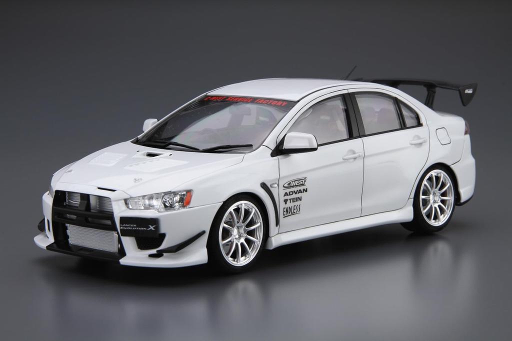 Aoshima Bunka Kyozaisha The Tuned Car Series Mitsubishi CZ4A Lancer Evolution X Plastic Model 1/24 No.19 C-WEST '07 (Car)