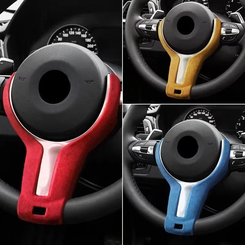 For BMW F20 F21 F23 F30 F32 F34 F36 F39 F15 F16 F10 F48 Made of Alcantara Car Interior Steering Wheel Trim Cover ABS Accessories